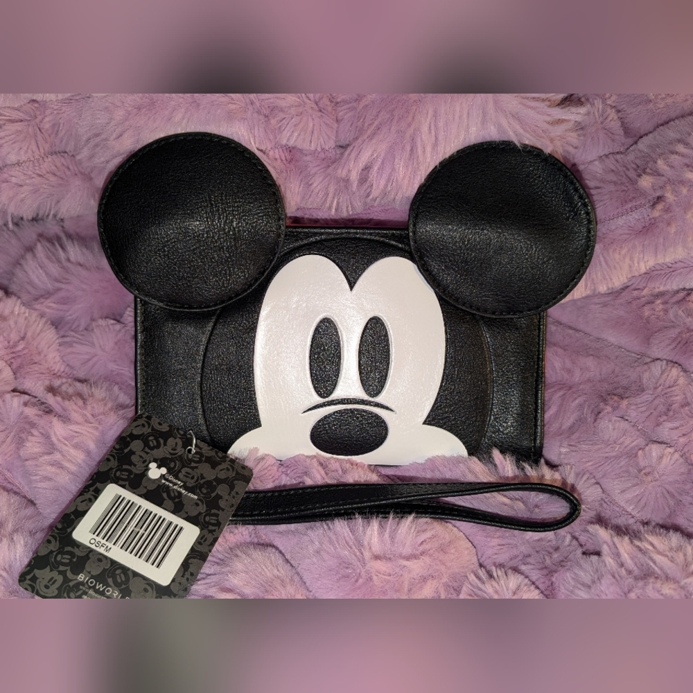 Disney Mickey Mouse 90 Years True Original 3D Cell Phone Wristlet Wallet -scuff